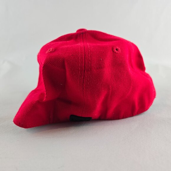 New York City Hat Mens Fitted Large Red Black KB Ethos Old English Script Y2k - Picture 6 of 11